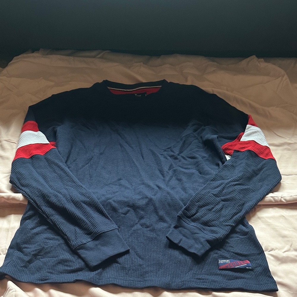 Classic Navy and Red Long Sleeve Tee